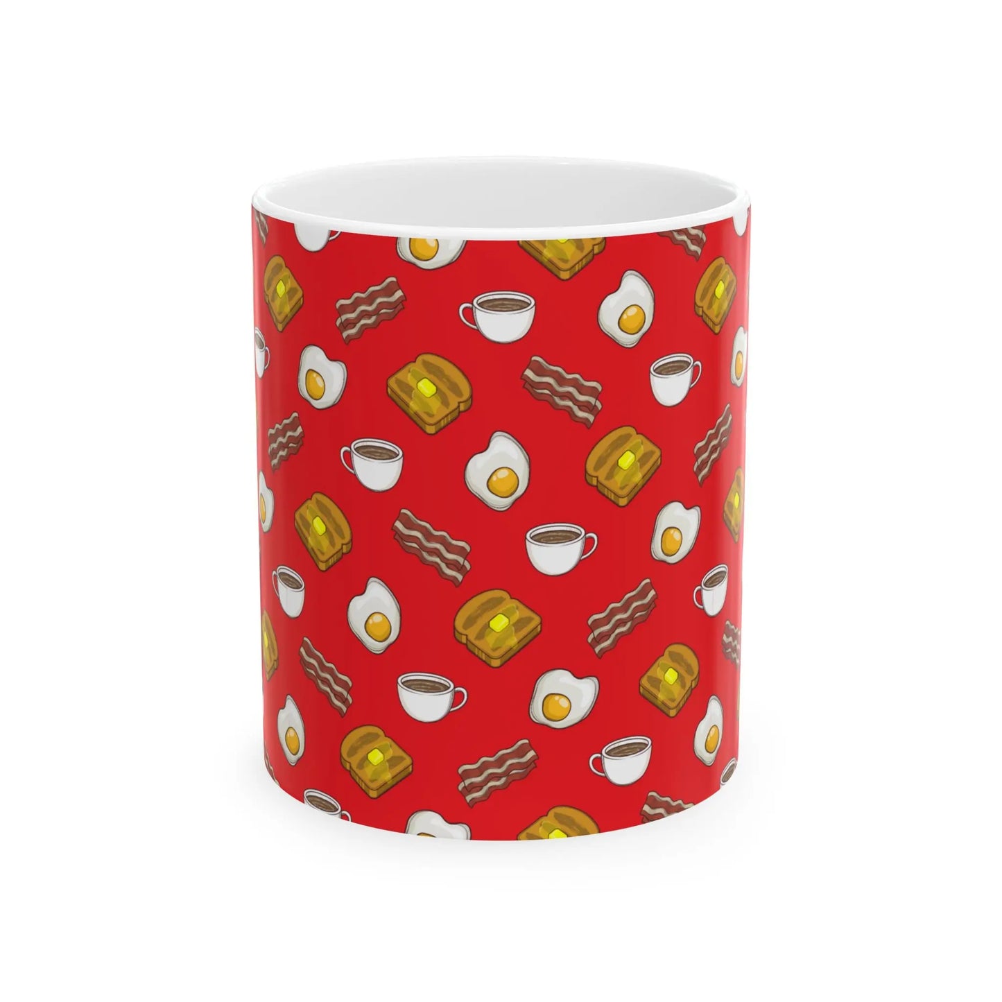 Breakfast Pattern Ceramic Mug (11 oz) Printify