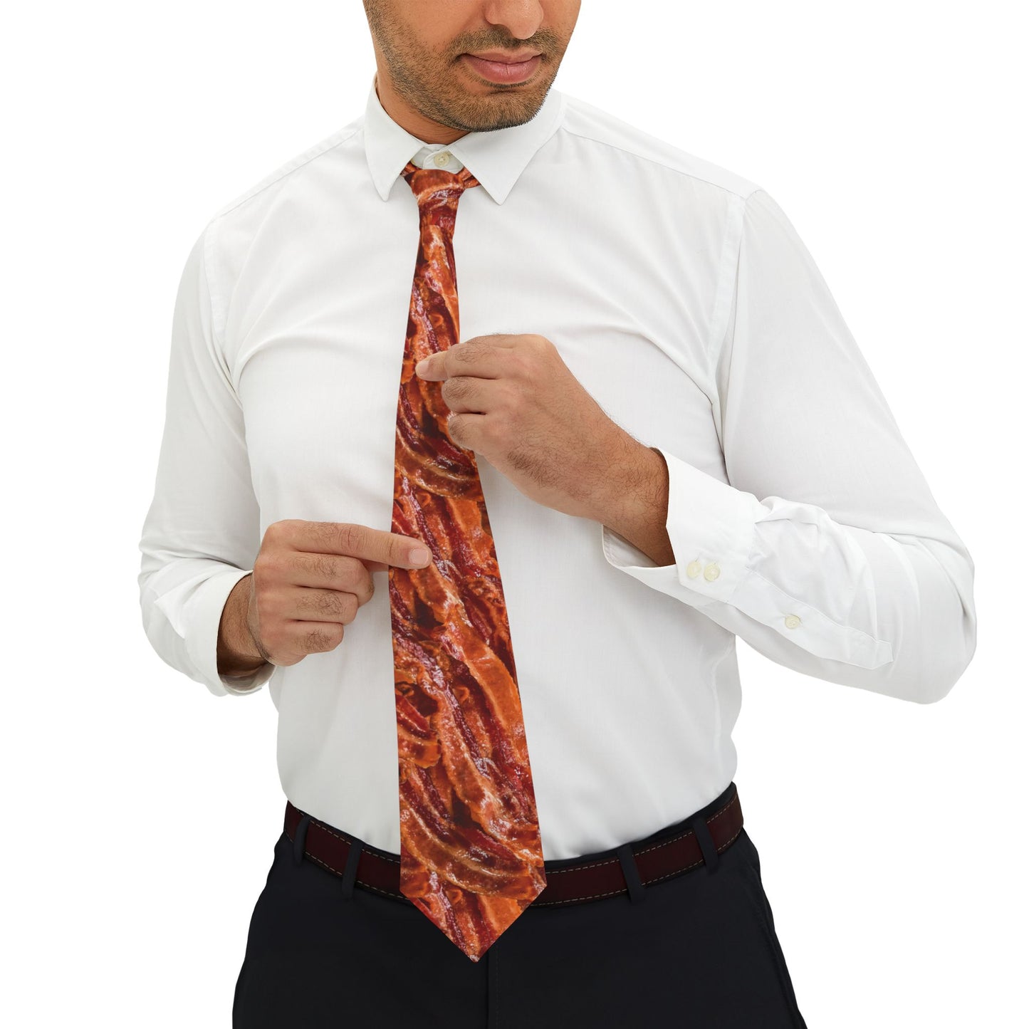 Photoreal Bacon Print Necktie