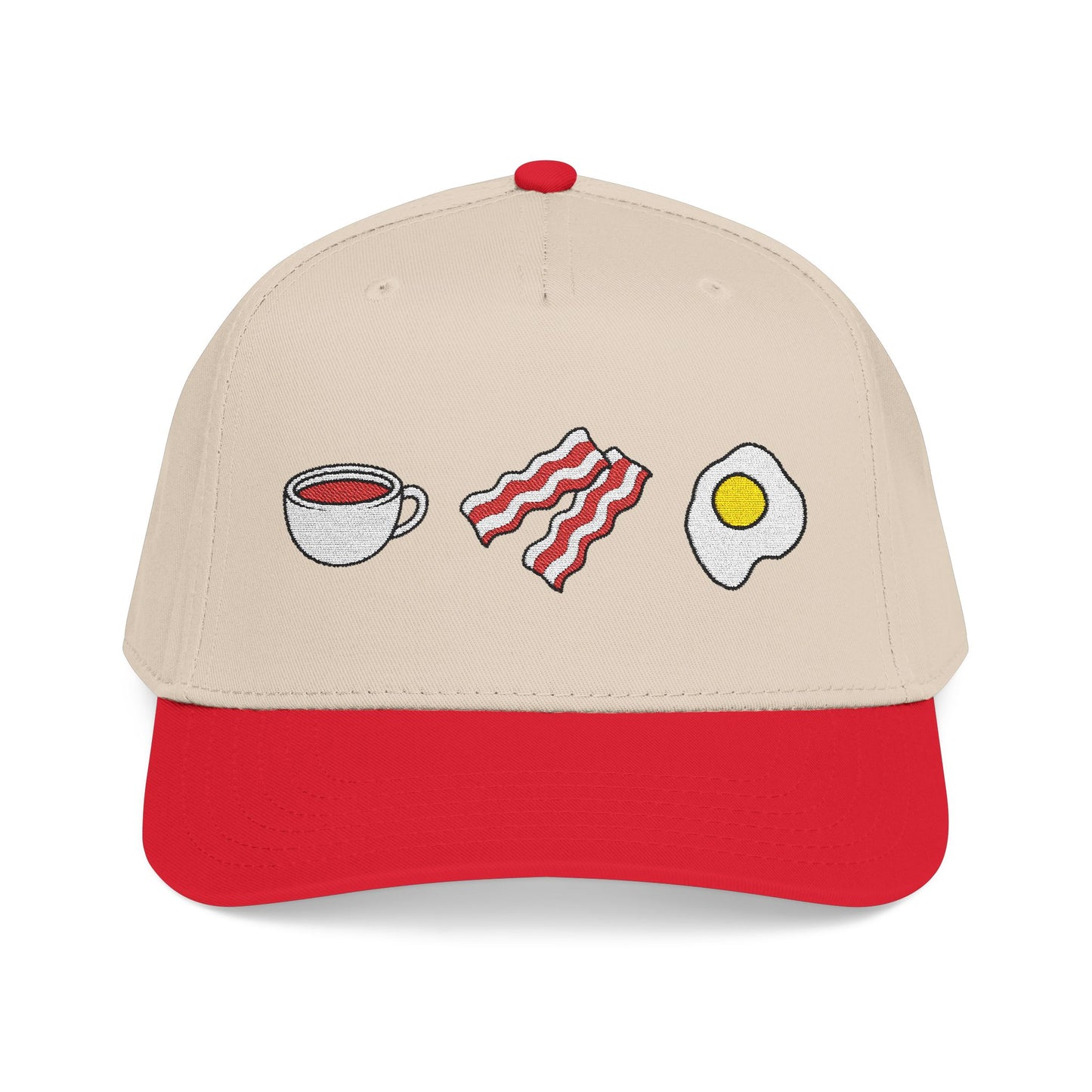 Embroidered Breakfast Icons Baseball Cap