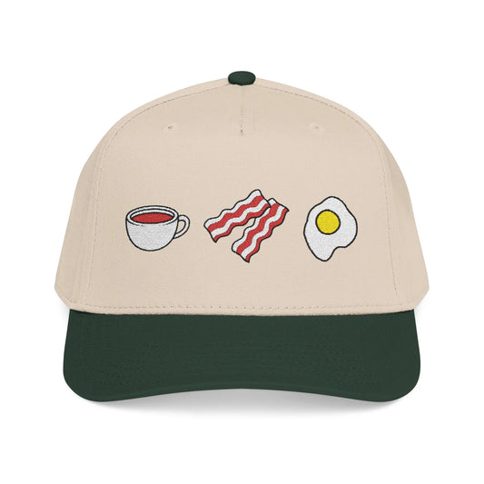 Embroidered Breakfast Icons Baseball Cap Printify