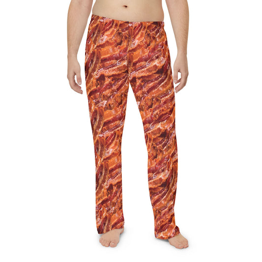 Bacon Print Men's Pajama Pants Printify